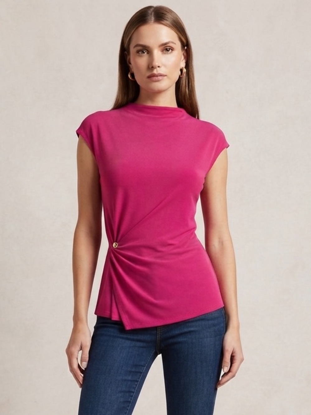 Halston  Pink  Sleeveless Top